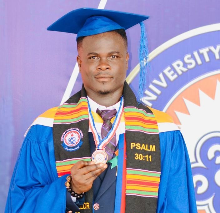 Graduate celebrating education achievement