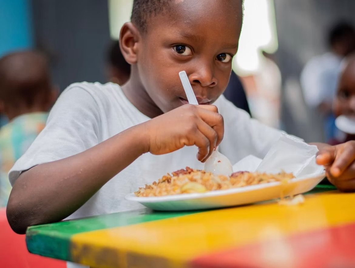 Child receiving nutritious food